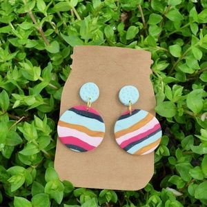 Spring Clay Earrings Striped THE ADLEY